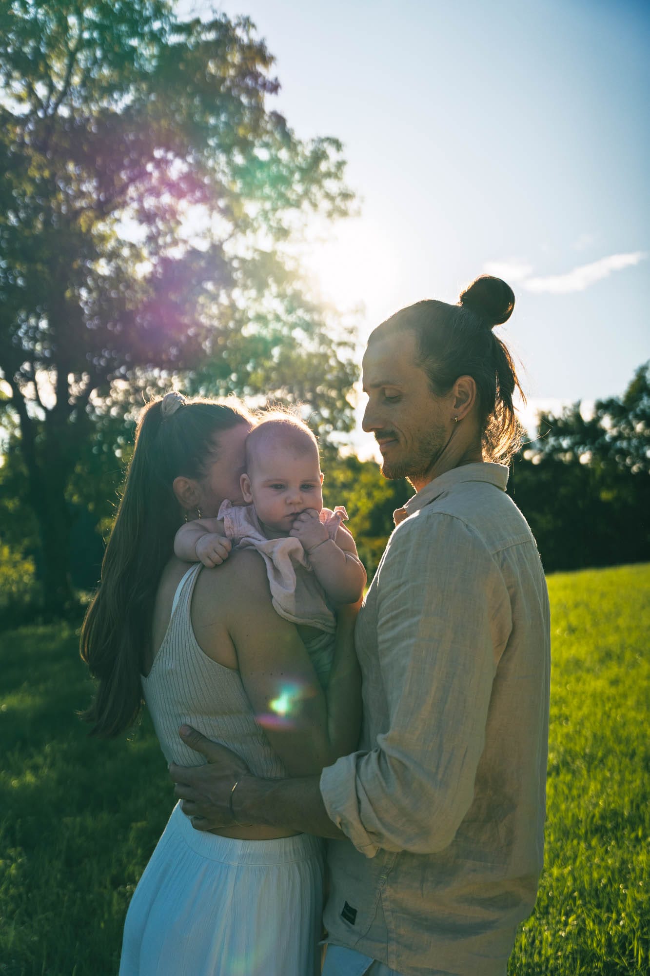 Family portrait with natural lighting
