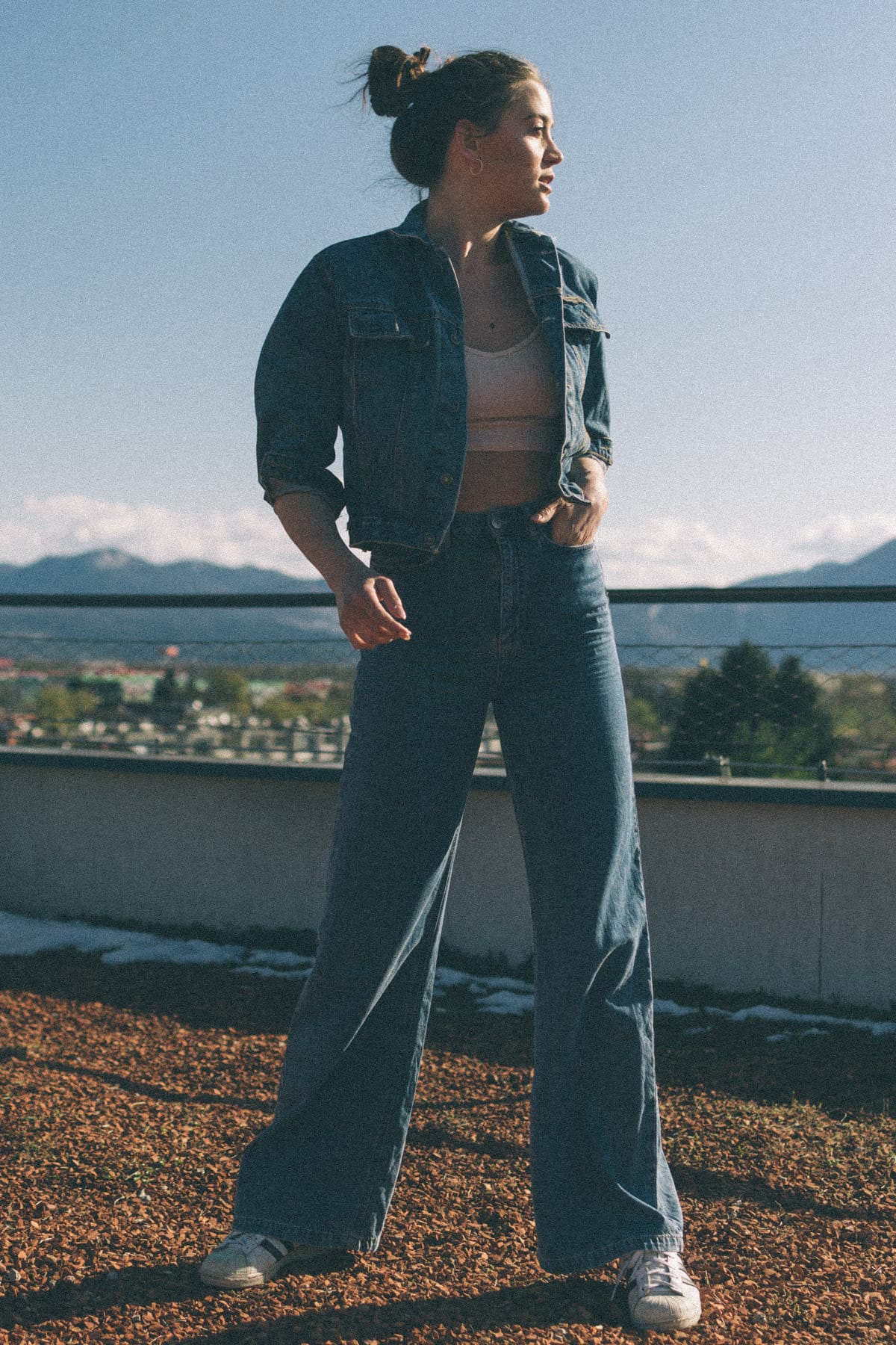 Contemplative portrait with blue atmospheric lighting