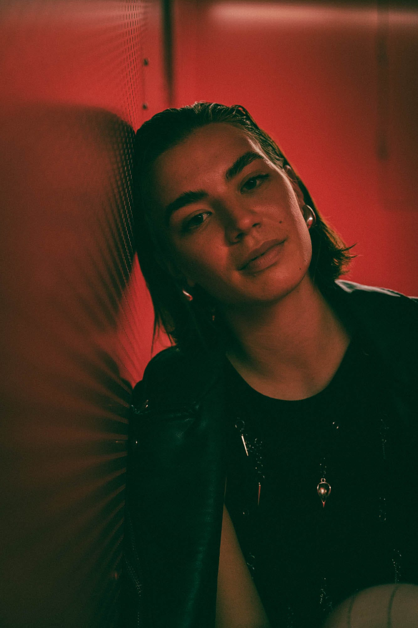 Striking architectural backdrop portrait