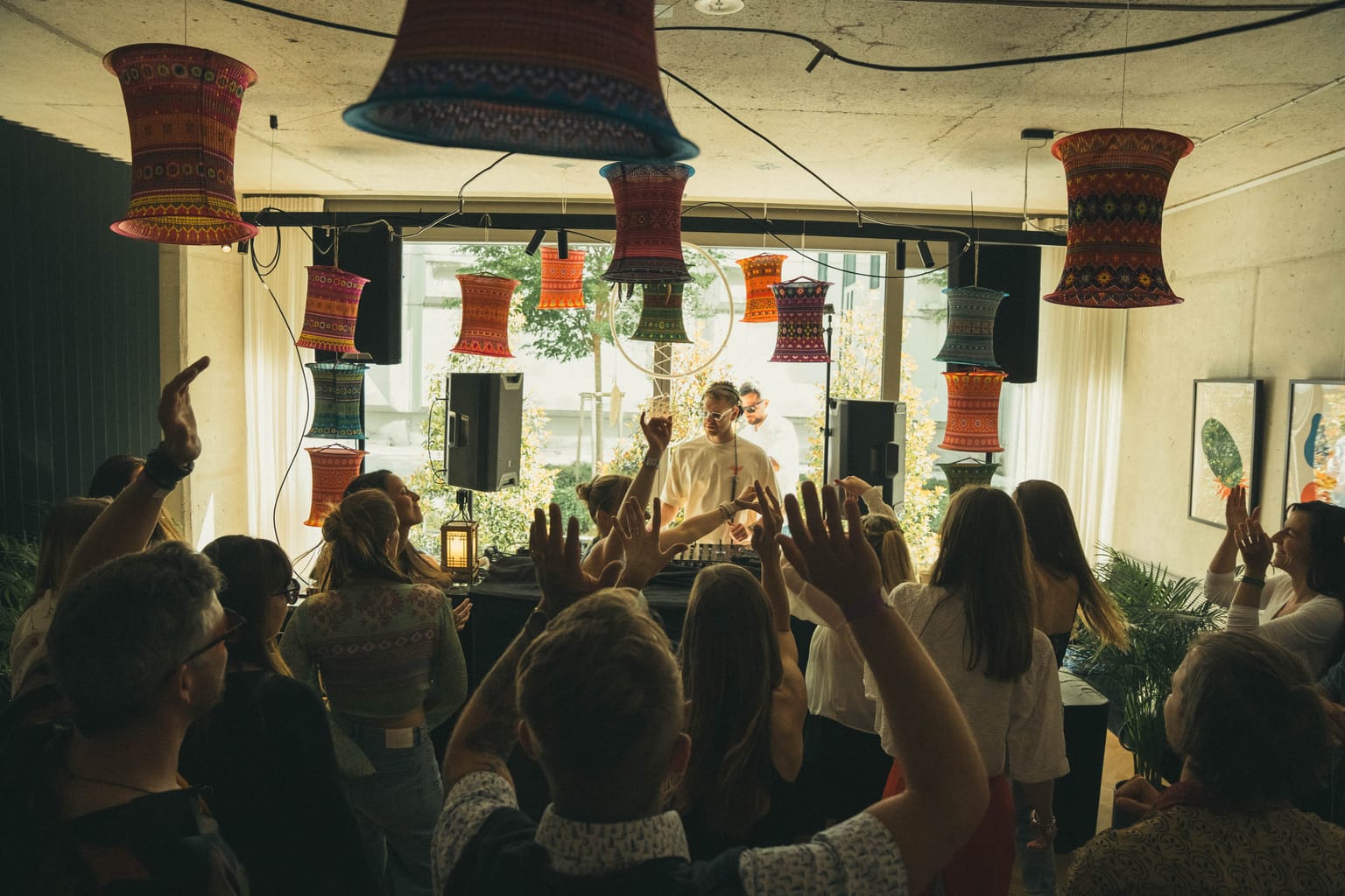 Crowd enjoying electronic music