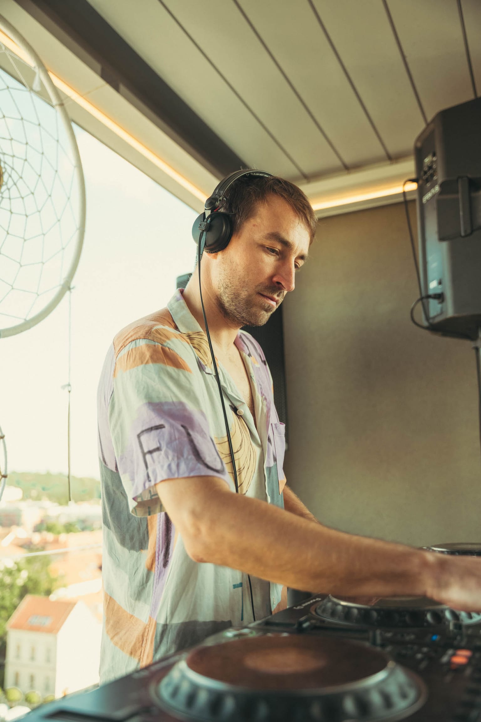 Event crowd and electronic beats